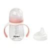 BÉABA Couverts, Vaisselle Et Bavoirs*Biberon D'Apprentissage 2 En 1 210 Ml Old Pink