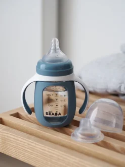 BÉABA Couverts, Vaisselle Et Bavoirs*Biberon Verre D'Apprentissage 210 Ml Windy Blue