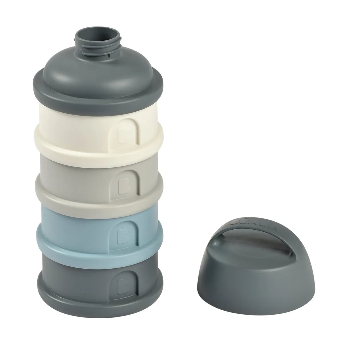 BÉABA Doseurs De Lait*Boite Doseuse 4 Compartiments Mineral Grey / Blue