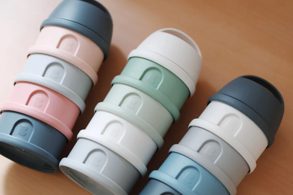 BÉABA Doseurs De Lait*Boite Doseuse 4 Compartiments Mineral Grey / Blue