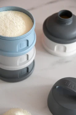 BÉABA Doseurs De Lait*Boite Doseuse 4 Compartiments Mineral Grey / Blue