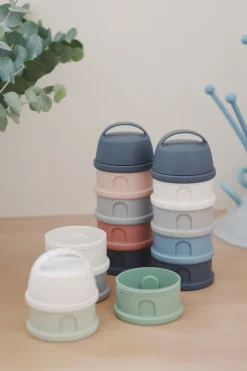 BÉABA Doseurs De Lait*Boite Doseuse 4 Compartiments Mineral Grey /Pink