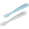 BÉABA Couverts, Vaisselle Et Bavoirs*Lot 2 Cuilleres 1Er Age Silicone + Boite De Transport Grey/B