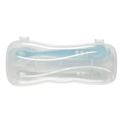BÉABA Couverts, Vaisselle Et Bavoirs*Lot 2 Cuilleres 1Er Age Silicone + Boite De Transport Grey/B