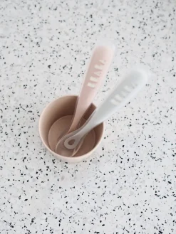 BÉABA Couverts, Vaisselle Et Bavoirs*Lot 2 Cuilleres 1Er Age Silicone + Boite De Transport Grey/P