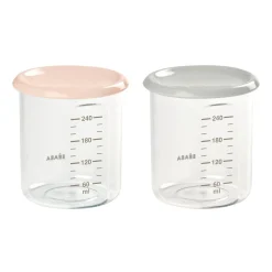 BÉABA Pots De Conservation*Lot 2 Maxi Portion Old Pink/Grey