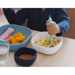 BÉABA Goûter Sain*Lot De 3 Bols Silicone Gigogne Night Blue