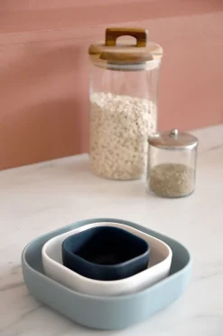 BÉABA Goûter Sain*Lot De 3 Bols Silicone Gigogne Night Blue