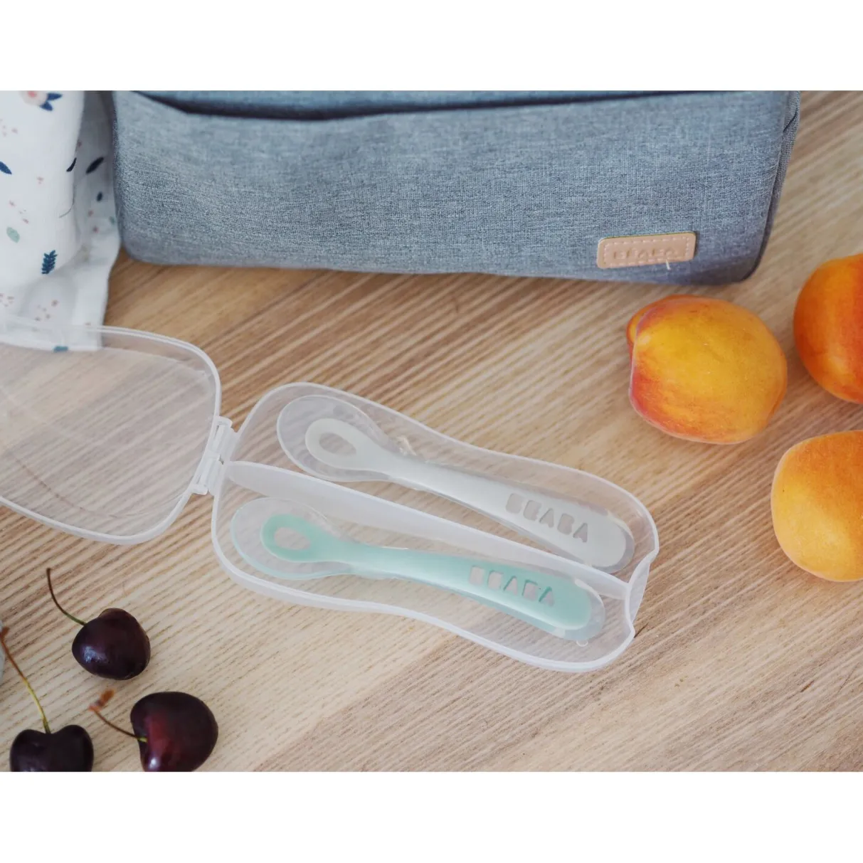 BÉABA Couverts, Vaisselle Et Bavoirs*Lot De 2 Cuilleres 2Eme Age Silicone Avec Boite De Transport