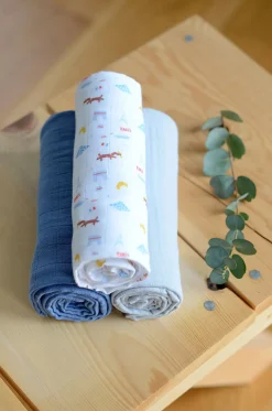 BÉABA Accessoires De Toilette*Lot De 3 Langes En Coton Paris