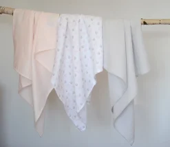 BÉABA Accessoires De Toilette*Lot De 3 Langes En Coton Swans