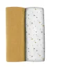 BÉABA Emmaillotage*Lot De 2 Langes Xxl En Coton Honey Yellow/Starry Night