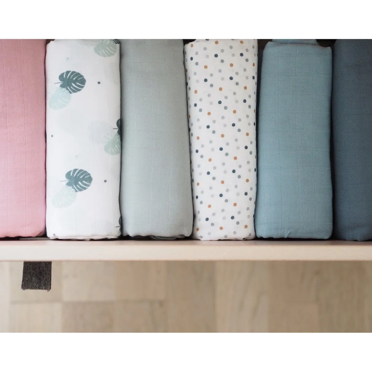 BÉABA Emmaillotage*Lot De 2 Langes Xxl En Coton Baltic Blue/Points