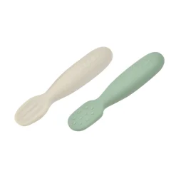 BÉABA Couverts, Vaisselle Et Bavoirs*Lot De 2 Pre-Cuillere Silicone Sage Green / Velvet Grey