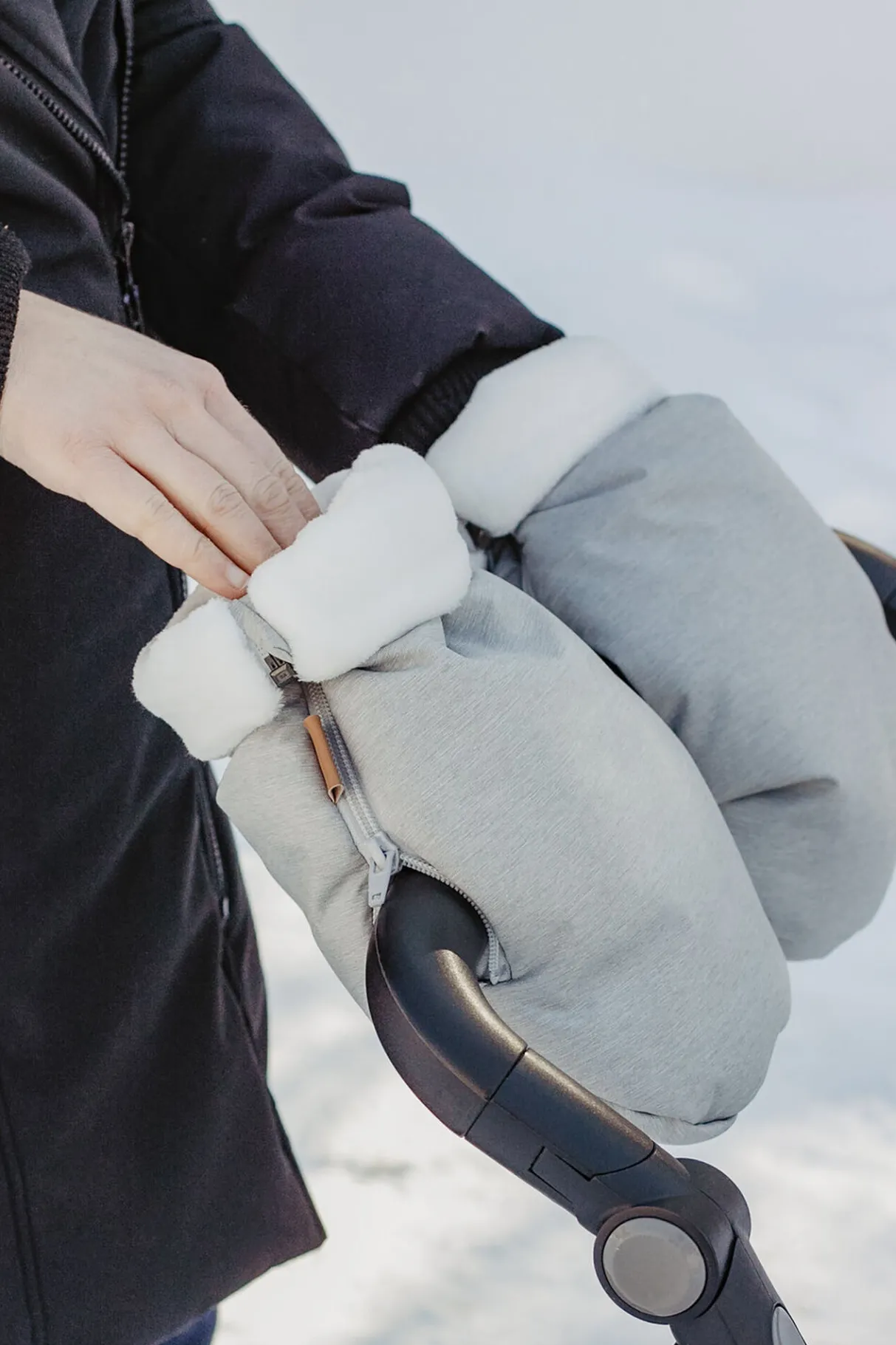 BÉABA Poussettes Et Accessoires*Moufles Poussette Heather Grey