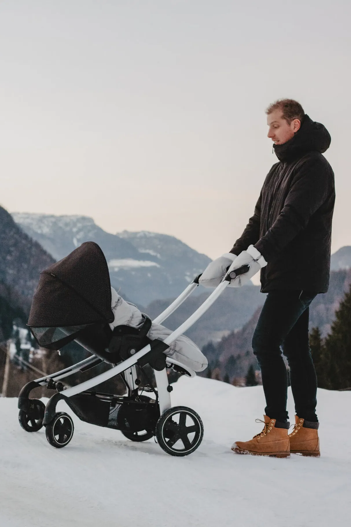 BÉABA Poussettes Et Accessoires*Moufles Poussette Heather Grey