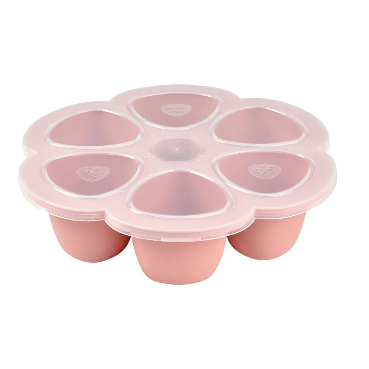 BÉABA Pots De Conservation*Multiportions Silicone 6*90Ml Old Pink