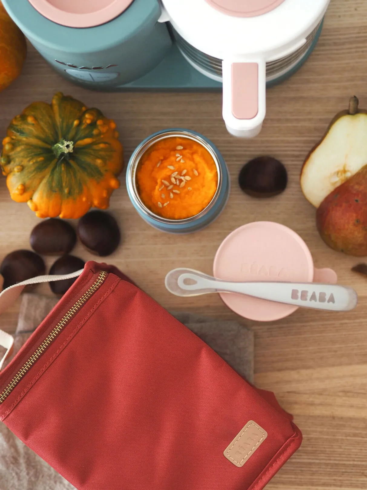 BÉABA Sacs Isotherme Bébé*Pochette Repas Isotherme Terracota