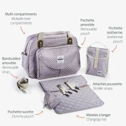 BÉABA Sacs À Langer*Sac A Langer Geneve Ii Play Print Grey/Coral