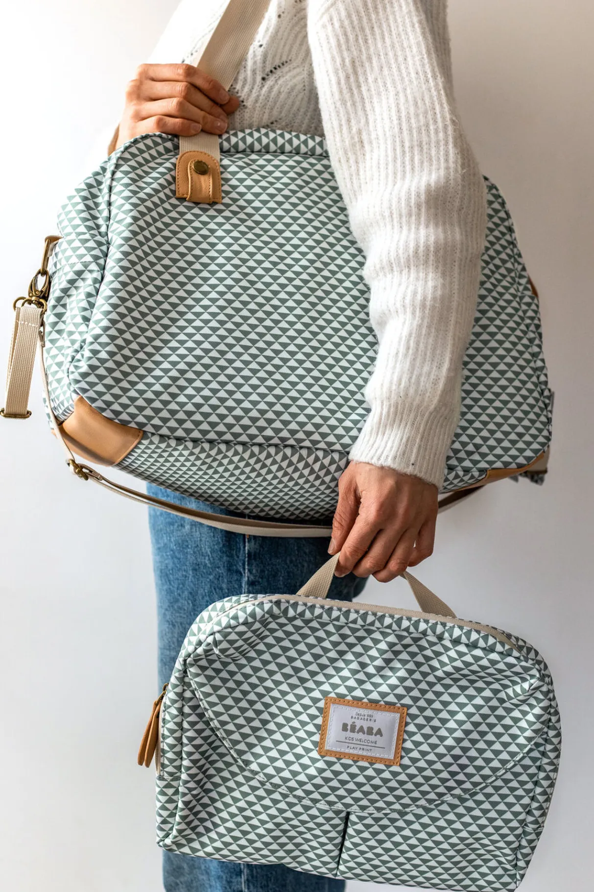 BÉABA Sacs À Langer*Sac A Langer Geneve Ii Play Print Sage Green