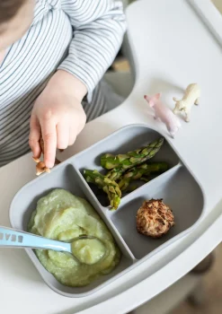 BÉABA Couverts, Vaisselle Et Bavoirs*Set Repas Silicone Avec Ventouse Grey