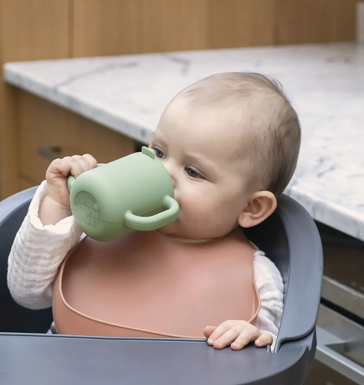 BÉABA Goûter Sain*Tasse D'Apprentissage Silicone Sage Green