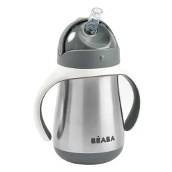 BÉABA Couverts, Vaisselle Et Bavoirs*Tasse Paille Inox 250 Ml Mineral Grey