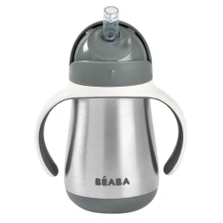 BÉABA Couverts, Vaisselle Et Bavoirs*Tasse Paille Inox 250 Ml Mineral Grey
