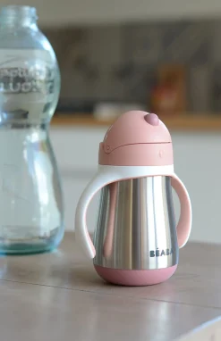 BÉABA Couverts, Vaisselle Et Bavoirs*Tasse Paille Inox 250 Ml Old Pink