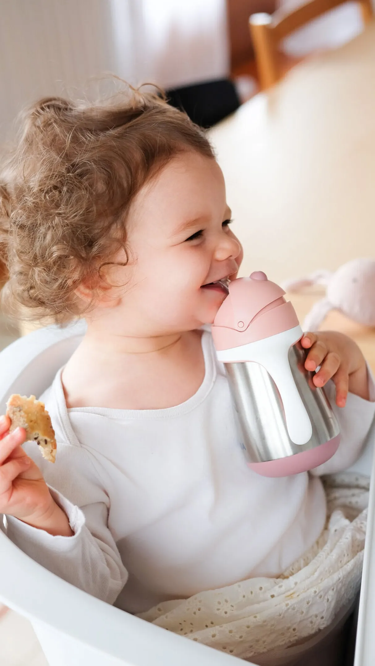 BÉABA Couverts, Vaisselle Et Bavoirs*Tasse Paille Inox 250 Ml Old Pink