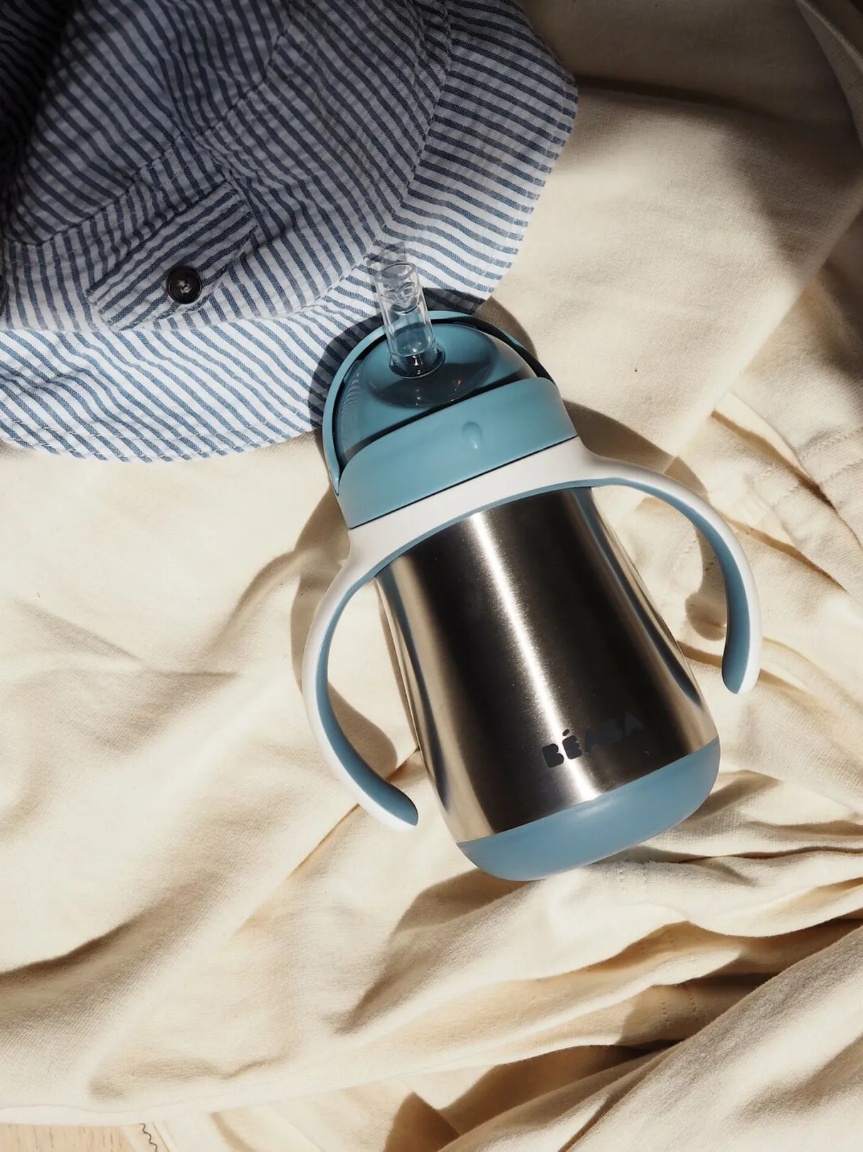 BÉABA Couverts, Vaisselle Et Bavoirs*Tasse Paille Inox 250 Ml Windy Blue